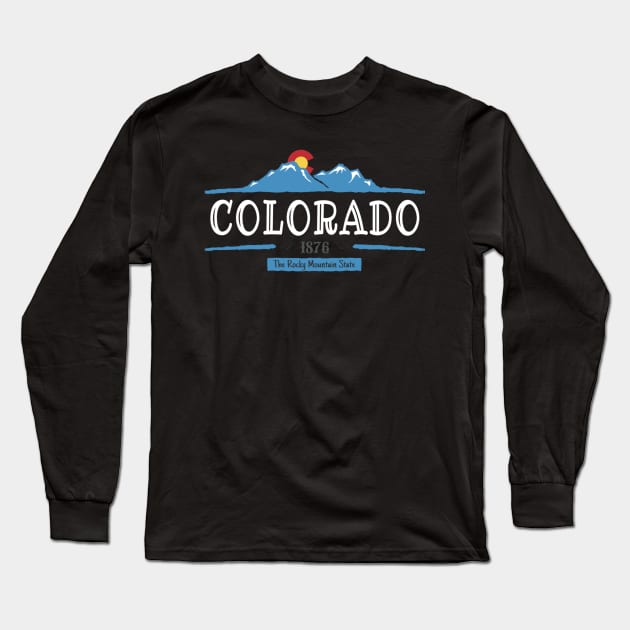 Colorado Flag Mountain Range Long Sleeve T-Shirt by TuckerMcclainKNVUu